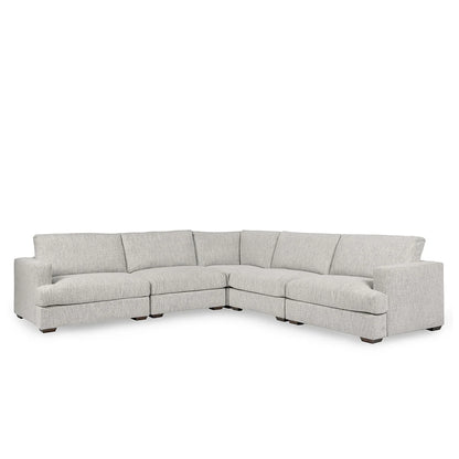 Ludwig 5 Piece Upholstered Sectional -Ivory - Chapin Furniture