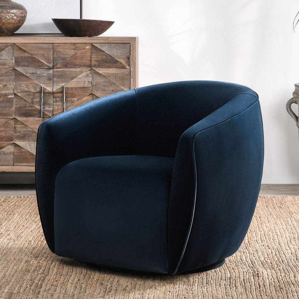 Harper Swivel Accent Chair Midnight Blue - Chapin Furniture