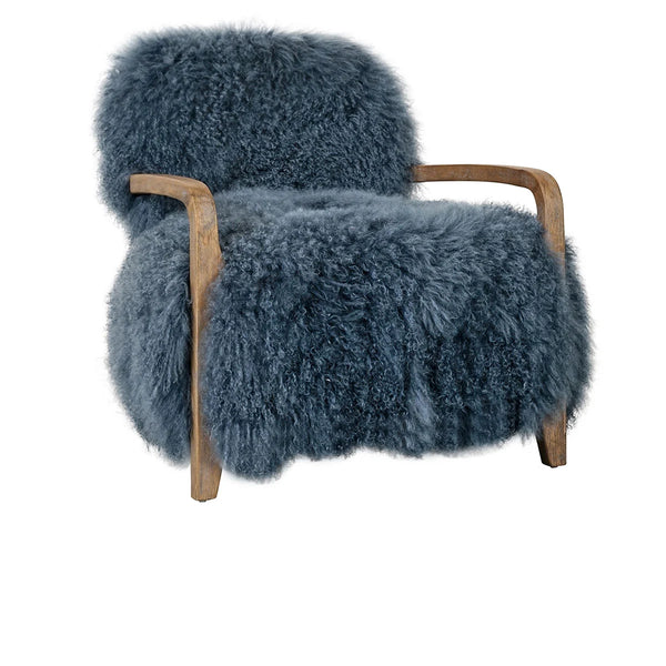 Kibo Accent Chair Blue Fur - Chapin Furniture