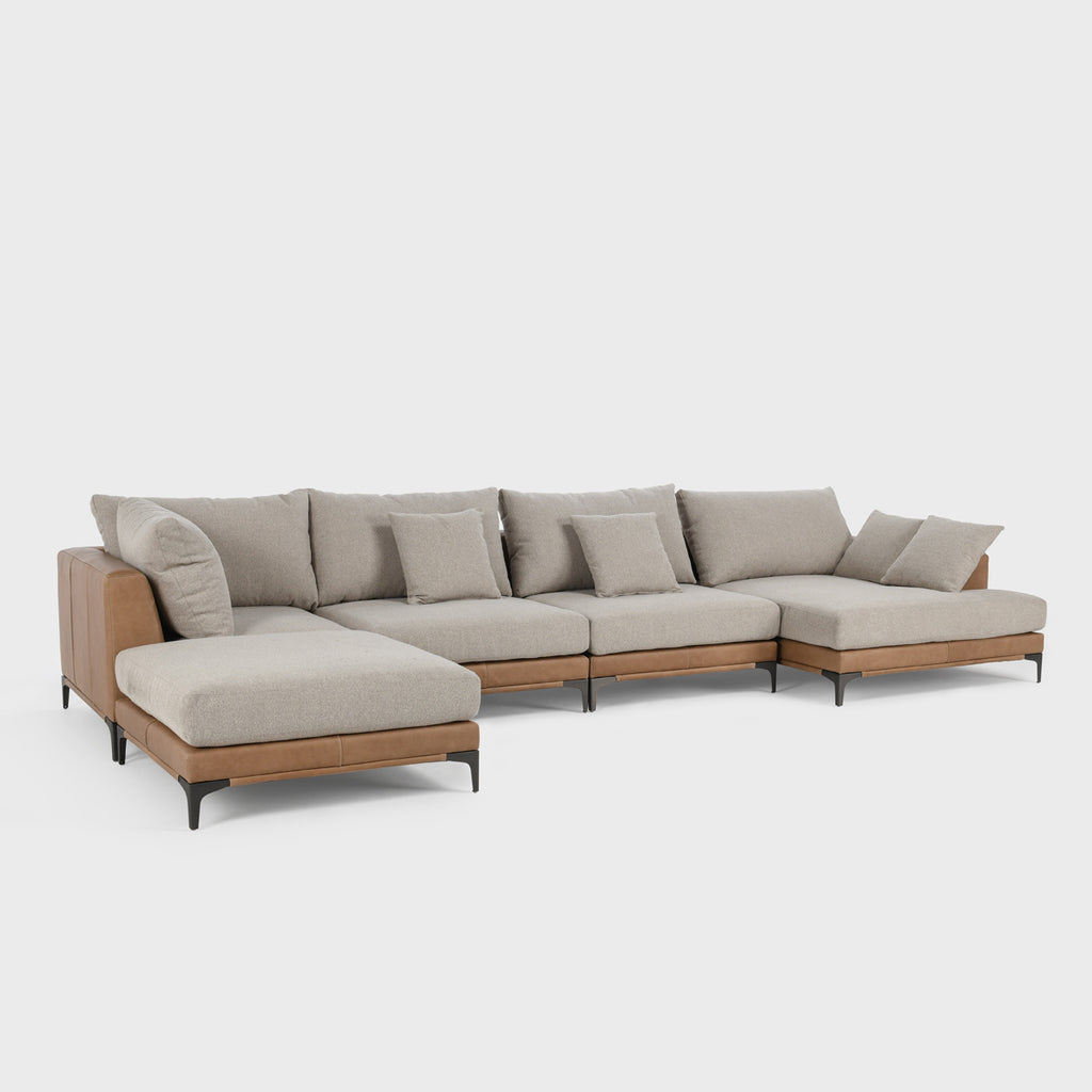 Sullivan 5 Piece Sectional- Camel/Taupe - Chapin Furniture