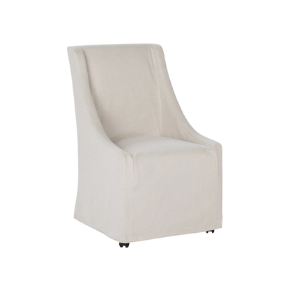 Warwick Rolling Wingback Dining Chair Sandy Tan - Chapin Furniture