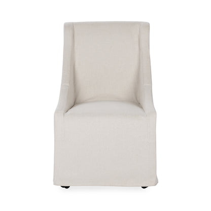 Warwick Rolling Wingback Dining Chair Sandy Tan - Chapin Furniture