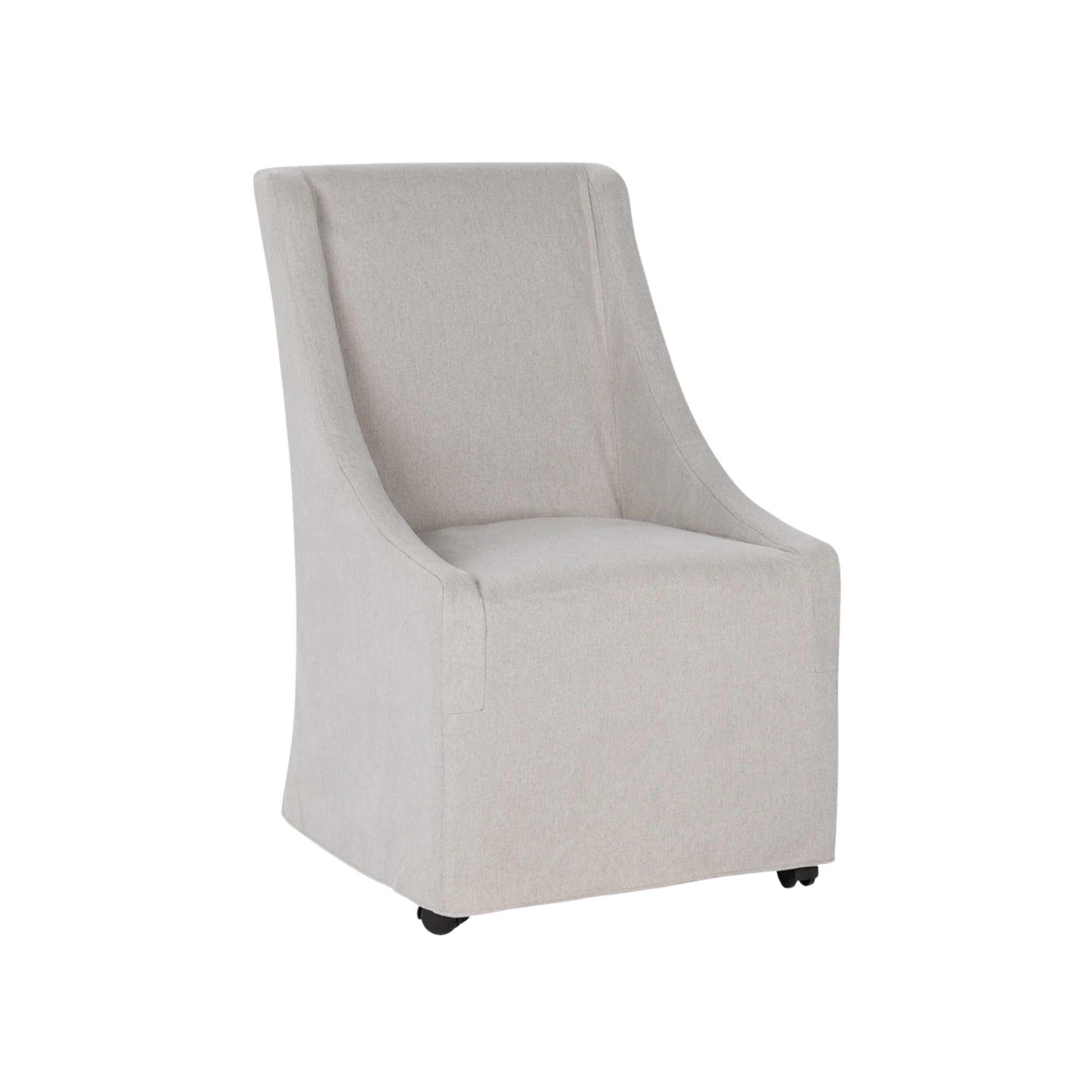 Warwick Rolling Wingback Dining Chair Stone Beige - Chapin Furniture