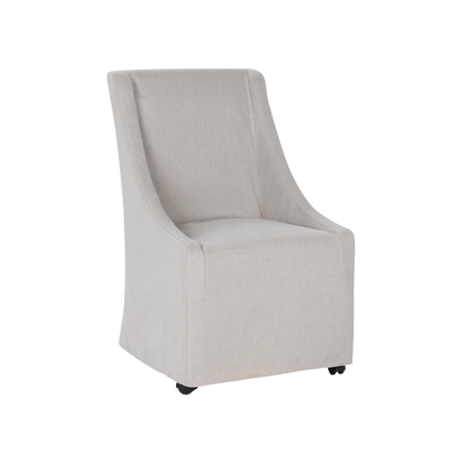Warwick Rolling Wingback Dining Chair Stone Beige - Chapin Furniture