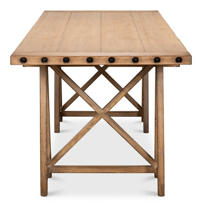 Sawhorse Desk- Natural Polished Old Pine - Chapin Furniture