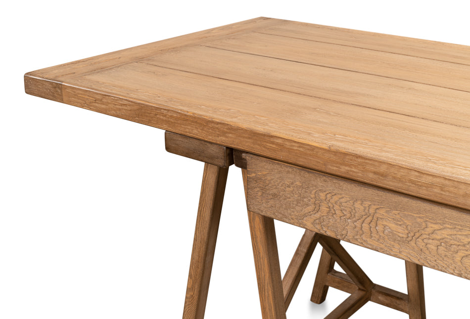 Sawhorse Desk- Natural Polished Old Pine - Chapin Furniture