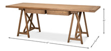 Sawhorse Desk- Natural Polished Old Pine - Chapin Furniture