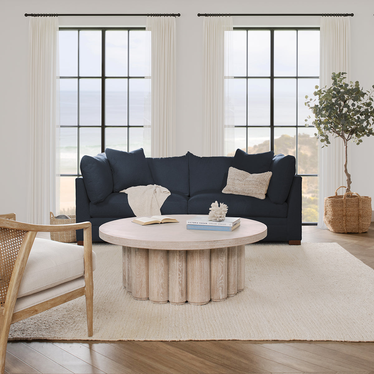 Audrey Upholstered Sofa - Rise Navy - Chapin Furniture