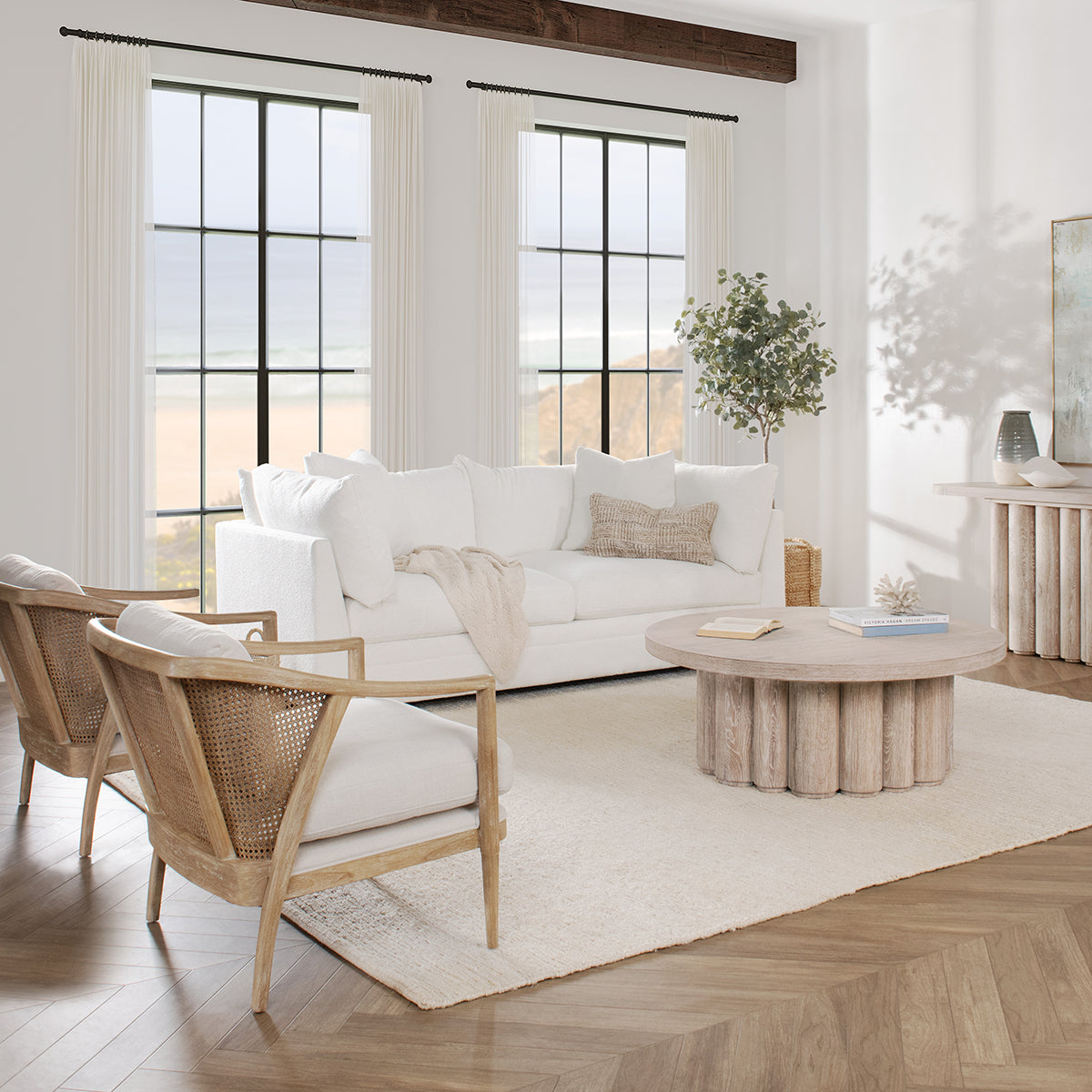 Audrey Upholstered Sofa - Rise White - Chapin Furniture