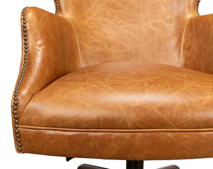 Andrew Jackson Desk Chair- Cuba Brown - Chapin Furniture