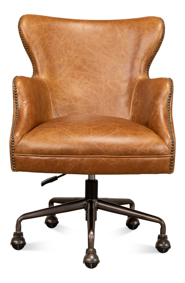 Andrew Jackson Desk Chair- Cuba Brown - Chapin Furniture