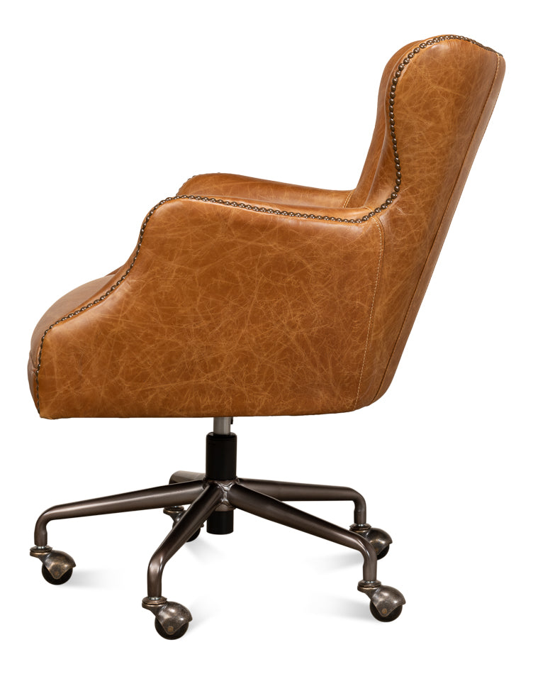 Andrew Jackson Desk Chair- Cuba Brown - Chapin Furniture