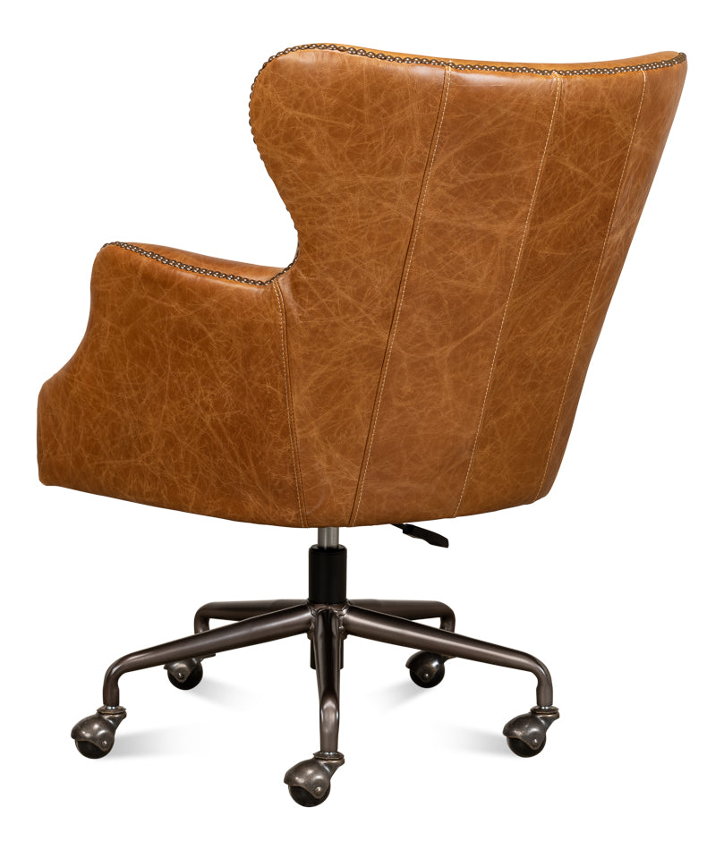 Andrew Jackson Desk Chair- Cuba Brown - Chapin Furniture