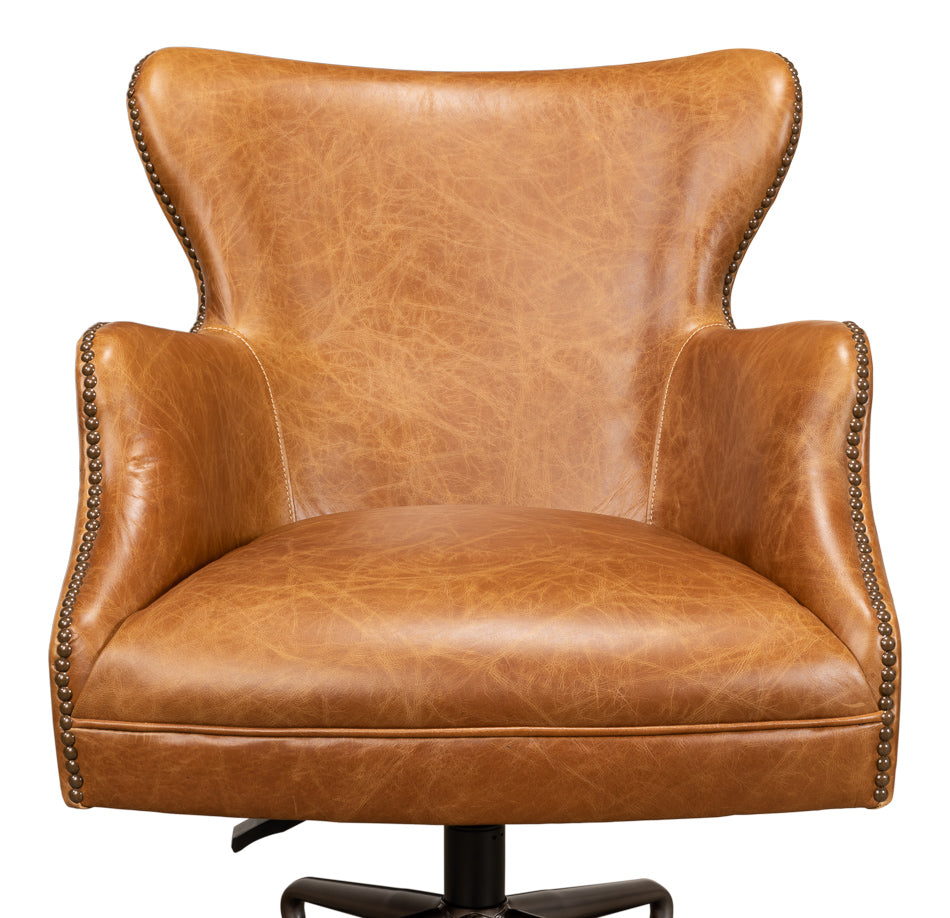 Andrew Jackson Desk Chair- Cuba Brown - Chapin Furniture