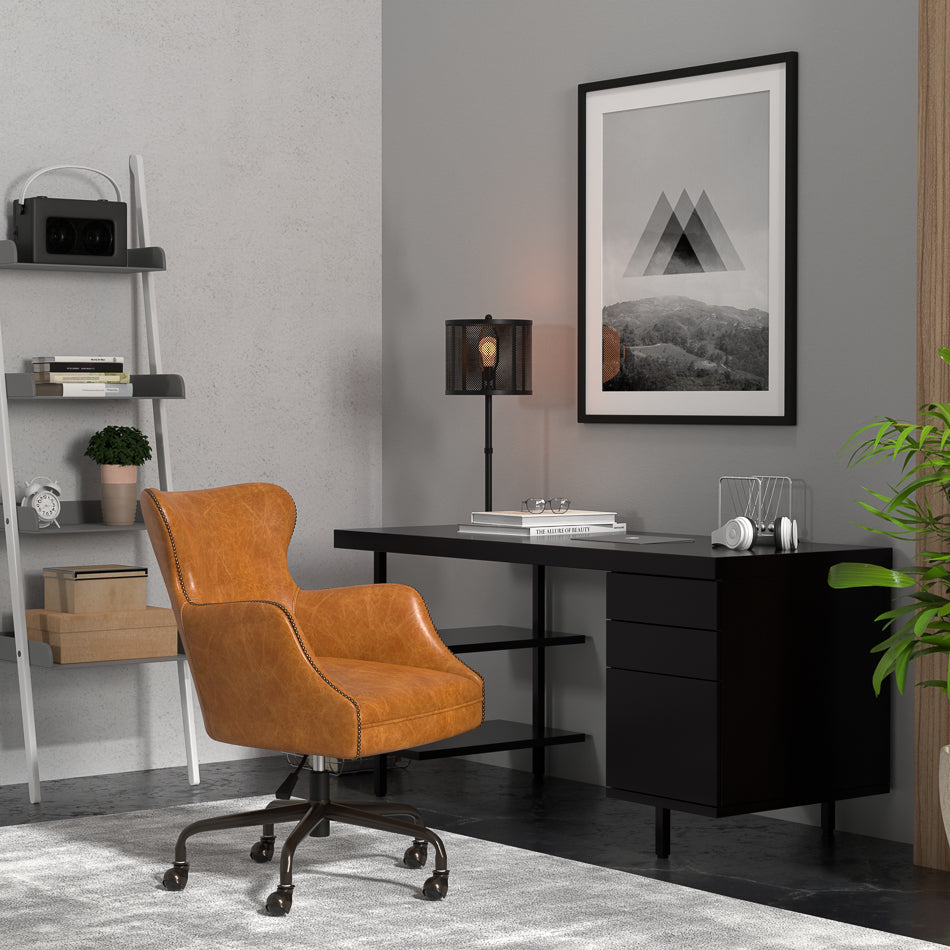 Andrew Jackson Desk Chair- Cuba Brown - Chapin Furniture