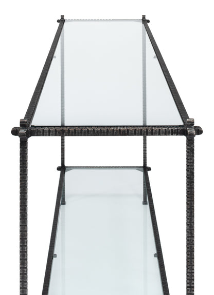 Hand Chased Iron Console Table- Glass Top - Chapin Furniture