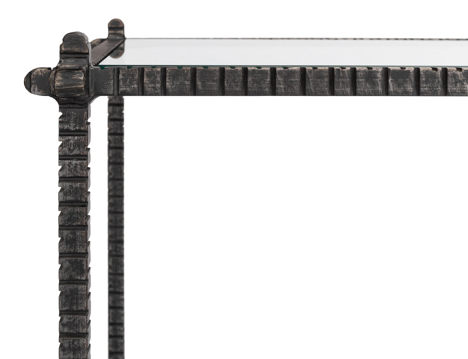 Hand Chased Iron Console Table- Glass Top - Chapin Furniture