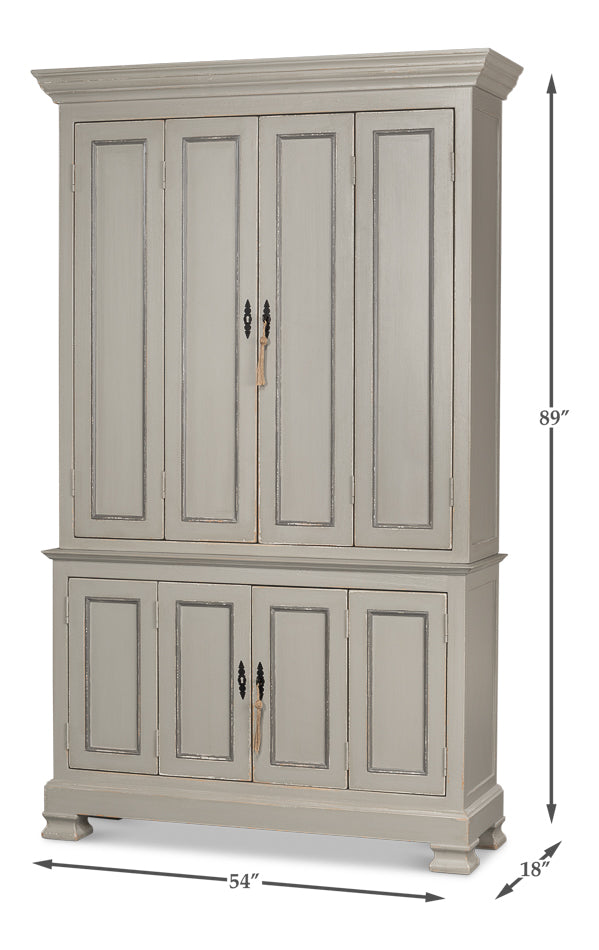 French Grey Cupboard - Chapin Furniture