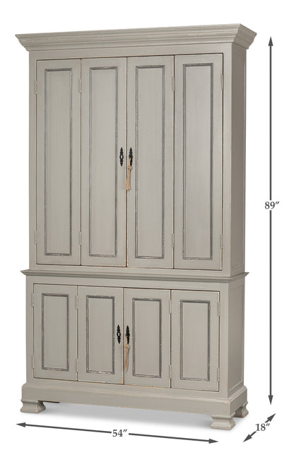 French Grey Cupboard - Chapin Furniture