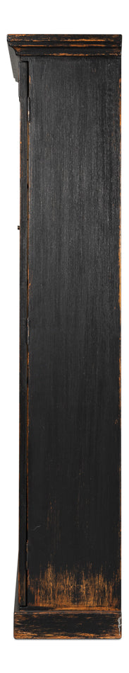 Edgar Allan Glass Bookcase- Antique Black - Chapin Furniture