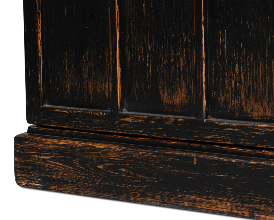 Edgar Allan Glass Bookcase- Antique Black - Chapin Furniture