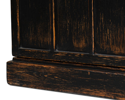 Edgar Allan Glass Bookcase- Antique Black - Chapin Furniture