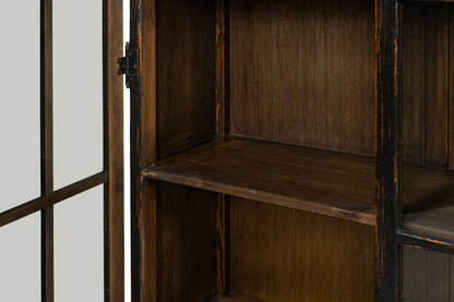 Edgar Allan Glass Bookcase- Antique Black - Chapin Furniture