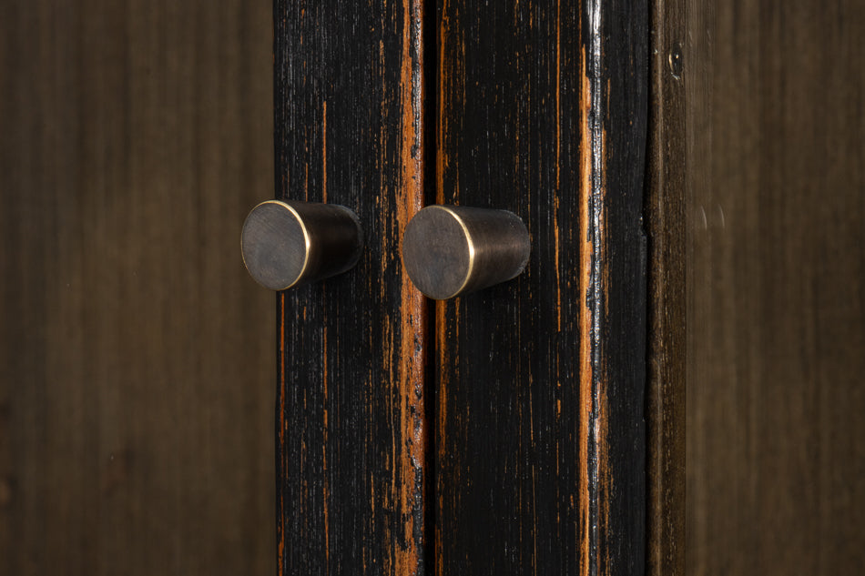 Edgar Allan Glass Bookcase- Antique Black - Chapin Furniture
