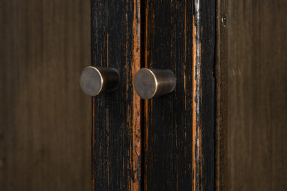 Edgar Allan Glass Bookcase- Antique Black - Chapin Furniture