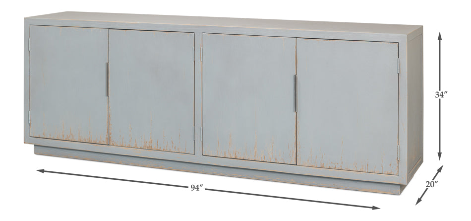 Maldives 4 Door Sideboard- Eros Blue - Chapin Furniture