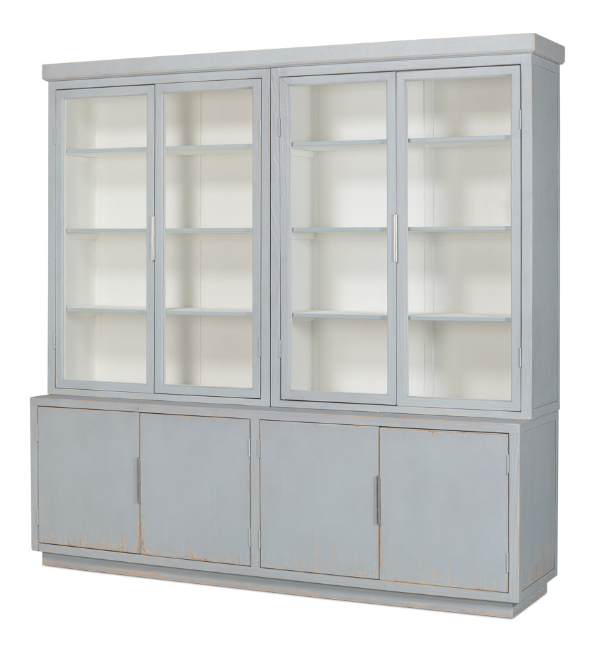 Maldives 4 Door Bookcase- Eros Blue - Chapin Furniture