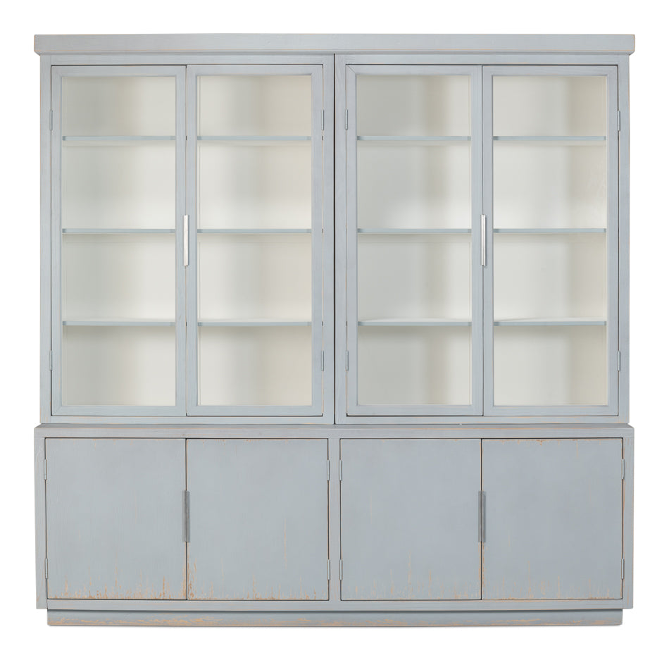 Maldives 4 Door Bookcase- Eros Blue - Chapin Furniture