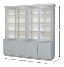 Maldives 4 Door Bookcase- Eros Blue - Chapin Furniture