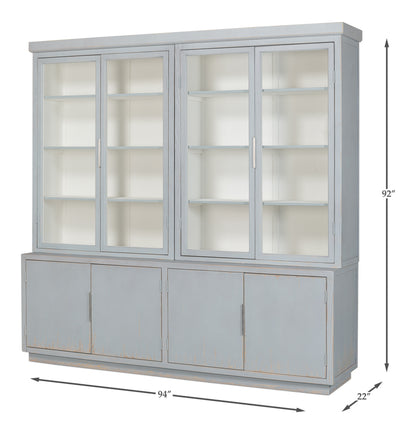 Maldives 4 Door Bookcase- Eros Blue - Chapin Furniture