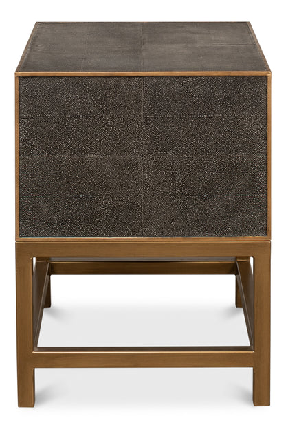 Gideon Shagreen Side Table- Antique Grey - Chapin Furniture