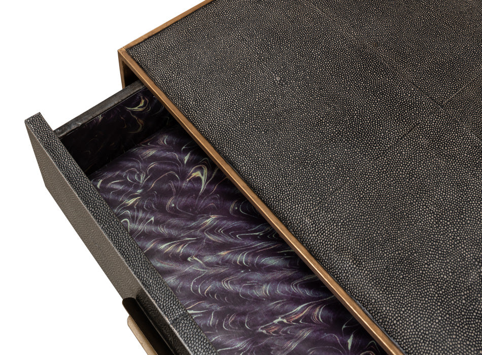 Gideon Shagreen Side Table- Antique Grey - Chapin Furniture