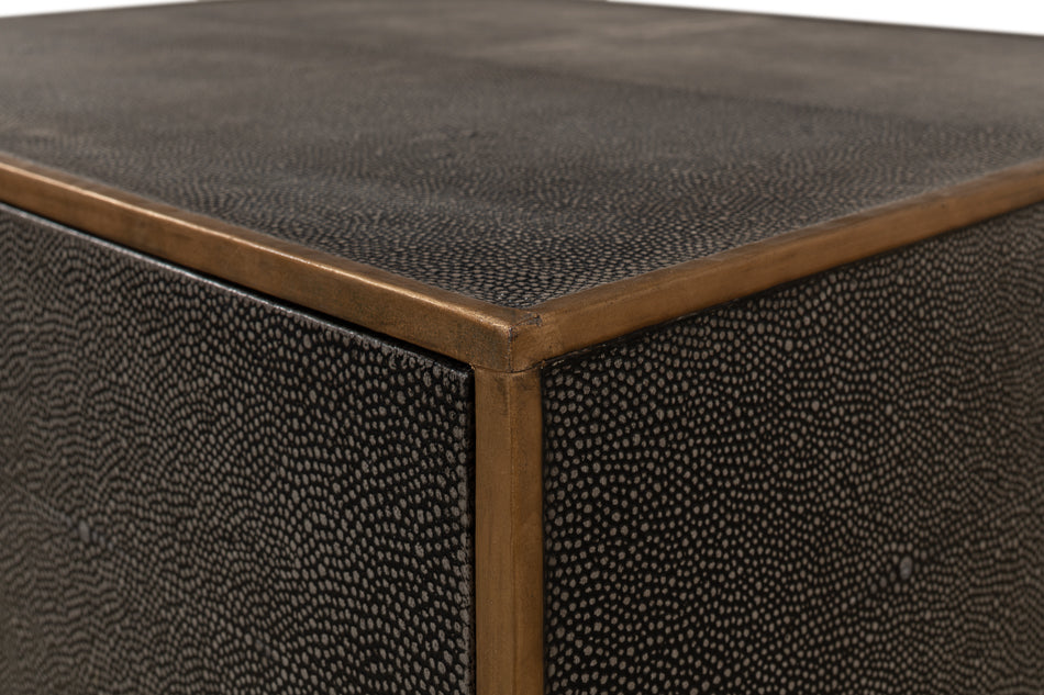 Gideon Shagreen Side Table- Antique Grey - Chapin Furniture