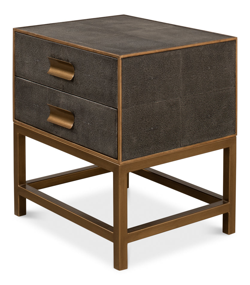 Gideon Shagreen Side Table- Antique Grey - Chapin Furniture