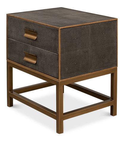 Gideon Shagreen Side Table- Antique Grey - Chapin Furniture