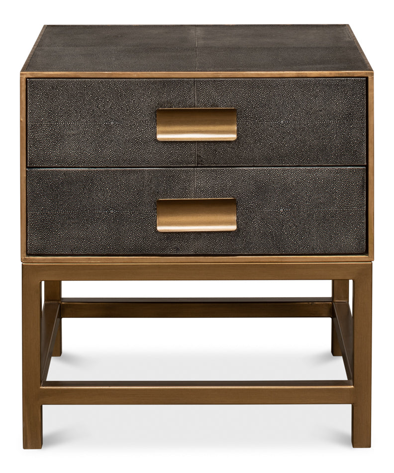 Gideon Shagreen Side Table- Antique Grey - Chapin Furniture