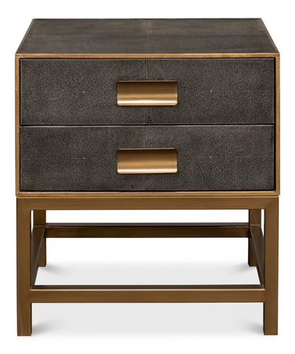 Gideon Shagreen Side Table- Antique Grey - Chapin Furniture