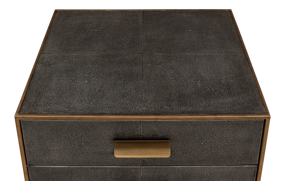 Gideon Shagreen Side Table- Antique Grey - Chapin Furniture