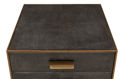 Gideon Shagreen Side Table- Antique Grey - Chapin Furniture