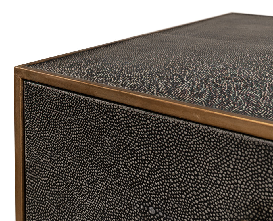 Gideon Shagreen Side Table- Antique Grey - Chapin Furniture