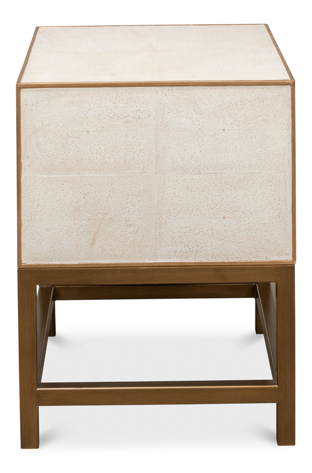Gideon Shagreen Side Table- Osprey White - Chapin Furniture