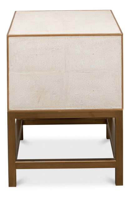 Gideon Shagreen Side Table- Osprey White - Chapin Furniture