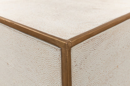 Gideon Shagreen Side Table- Osprey White - Chapin Furniture