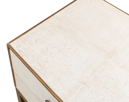Gideon Shagreen Side Table- Osprey White - Chapin Furniture