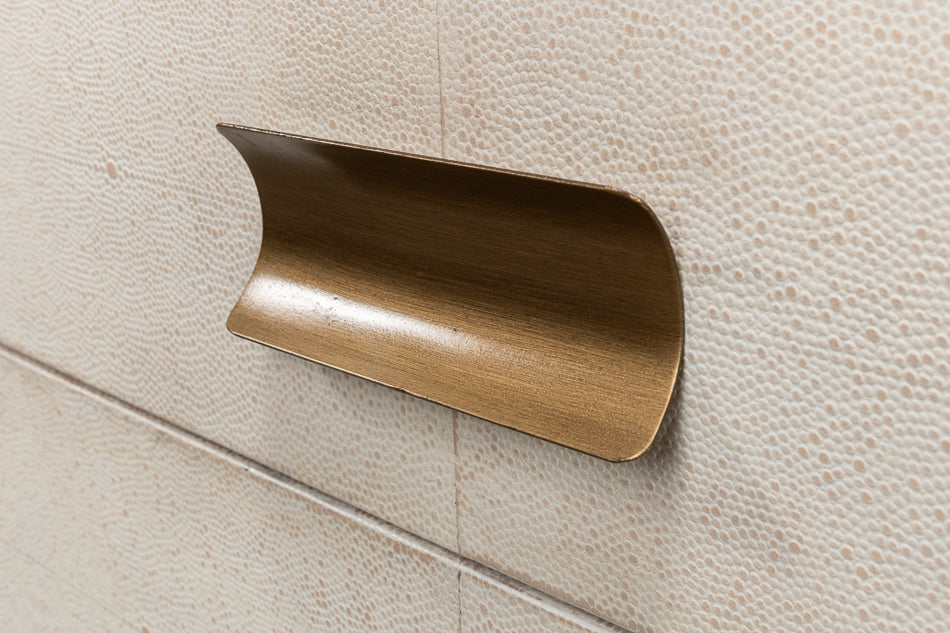 Gideon Shagreen Side Table- Osprey White - Chapin Furniture