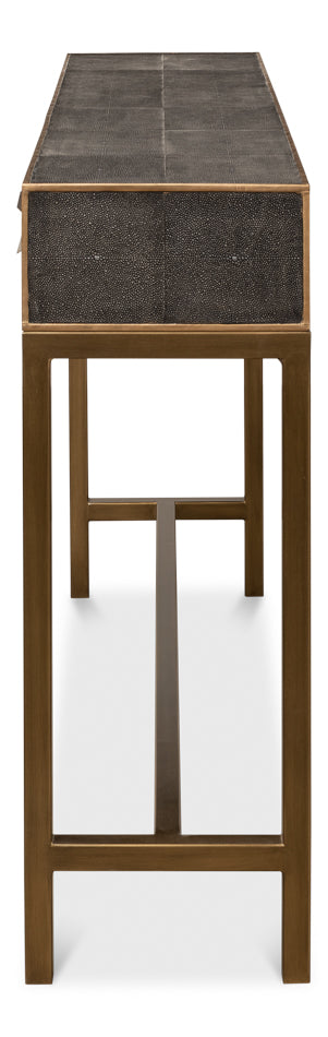 Gideon Shagreen Console Table- Antique Grey - Chapin Furniture